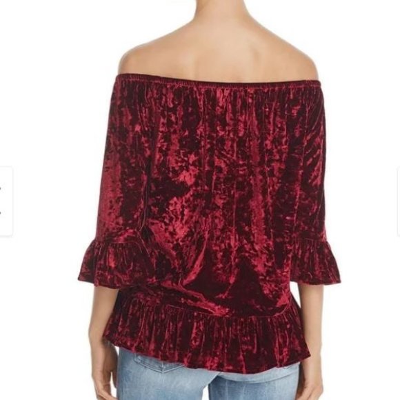 Beach Lunch Lounge Red Off-Shoulder Peasant Top - Picture 2 of 3